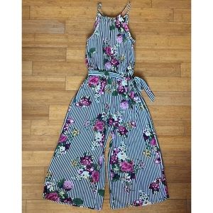 Striped and Floral Jumpsuit / Romper - My Michelle Medium